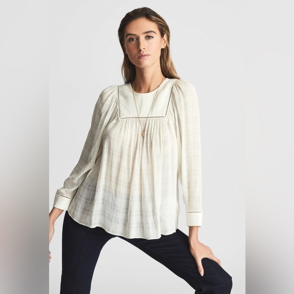 REISS MARCIA LADDER INTEREST BLOUSE New With Tags - Picture 4 of 14
